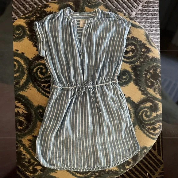 Rails Blue and White Striped Mini Dress - Picture 1 of 9